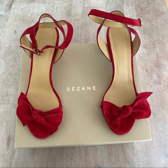Sezane Shoes - Sézane Red Suede Charlotte Sandal